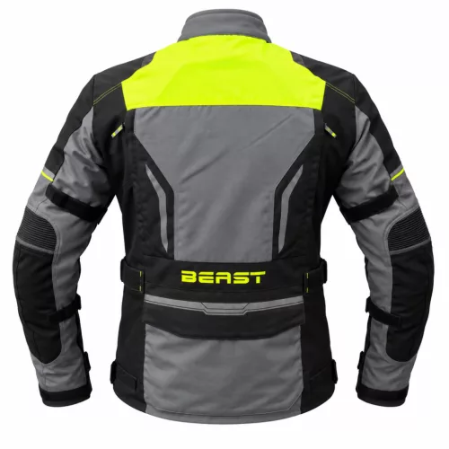 BEAST  BST-1002 Black/Grey/Fluo motoros kabát