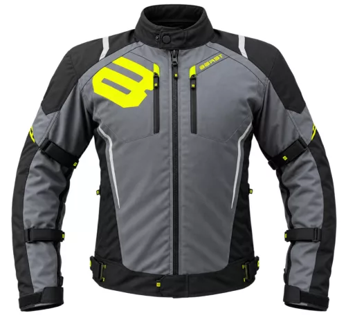 Beast BST-1003 Black/Grey/Fluo motoros kabát