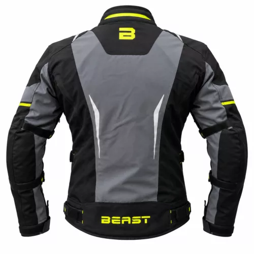 Beast BST-1003 Black/Grey/Fluo motoros kabát