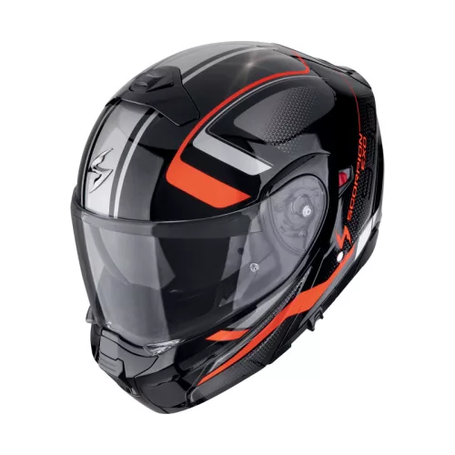 SCORPION EXO-930 EVO ARDENS METALLIC SBLACK/RED FELNYITHATÓ BUKÓSISAK
