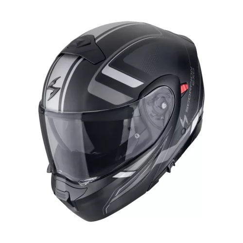 SCORPION EXO-930 EVO ARDENS MATT BLACK/SILVER FELNYITHATÓ BUKÓSISAK