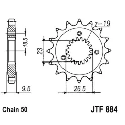 JTF 884 lánckerék