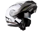 NZI COMBI 2 DUO Shock White/Black  Felnyitható Bukósisak