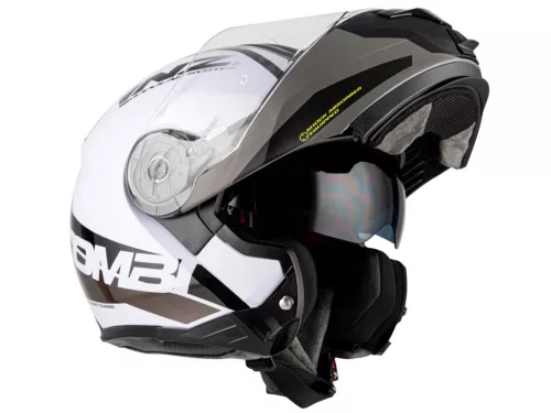 NZI COMBI 2 DUO Shock White/Black  Felnyitható Bukósisak
