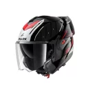 SHARK OXO Rydger Black/Grey/Red felnyitható bukósisak