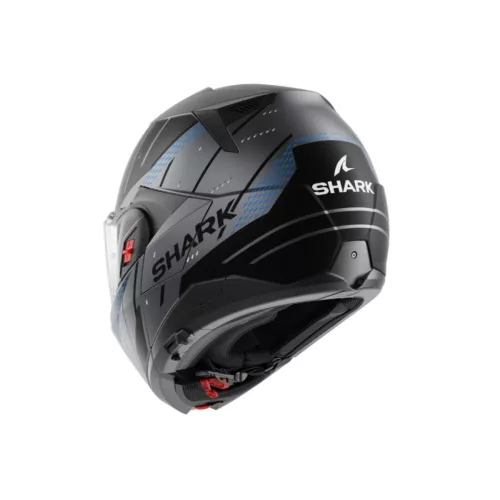 SHARK OXO Rydger Matt Black/Grey/Blue felnyitható bukósisak