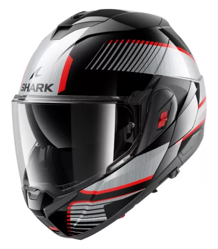 SHARK OXO SIKTER Black/Crome/Grey felnyitható bukósisak