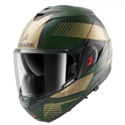 SHARK OXO Sitker Matt Green/Gold felnyitható bukósisak