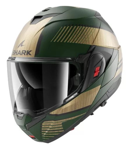 SHARK OXO Sitker Matt Green/Gold felnyitható bukósisak
