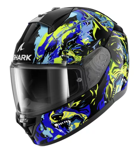 SHARK Ridill 2  Raging Beast Black/Blue/Green zárt bukósisak