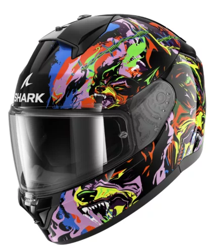 SHARK Ridill 2  Raging Beast Black/Purple/Yellow zárt bukósisak