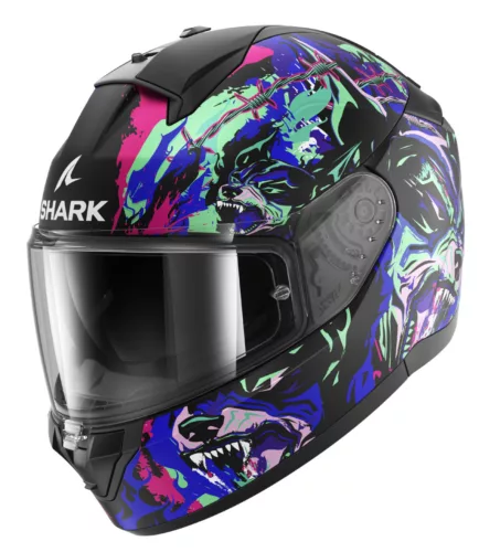 SHARK Ridill 2  Raging Beast Matt Black/Purple/Green zárt bukósisak