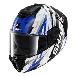 SHARK SPARTAN RS Hibolt Fekete/Króm/Kék  zárt bukósisak