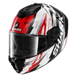 SHARK SPARTAN RS Hibolt Fekete/Króm/Piros  zárt bukósisak