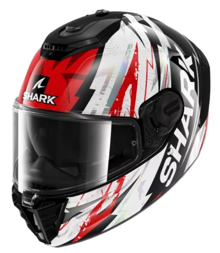 SHARK SPARTAN RS Hibolt Fekete/Króm/Piros  zárt bukósisak
