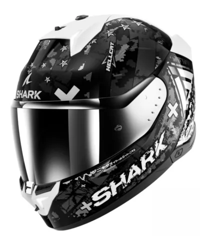 Shark Skwal I3 Hellcat Black/White/Silver zárt bukósisak beépített féklámpával