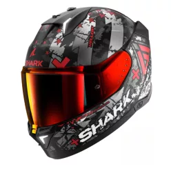   Shark Skwal I3 Hellcat Matt Black/Red/Silver zárt bukósisak beépített féklámpával