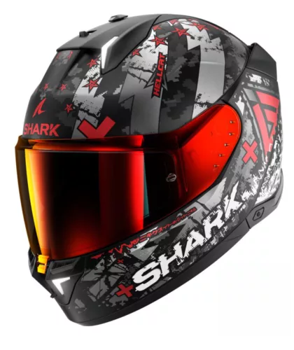 Shark Skwal I3 Hellcat Matt Black/Red/Silver zárt bukósisak beépített féklámpával