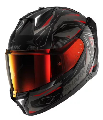 Shark Skwal I3 Linik Black/Grey/Red zárt bukósisak beépített féklámpával