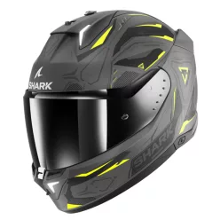   Shark Skwal I3 Linik Matt Black/Grey/Yellow zárt bukósisak beépített féklámpával