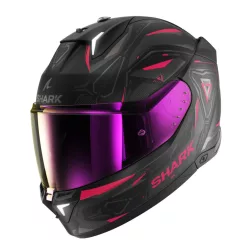   Shark Skwal I3 Linik Matt Black/Pink zárt bukósisak beépített féklámpával