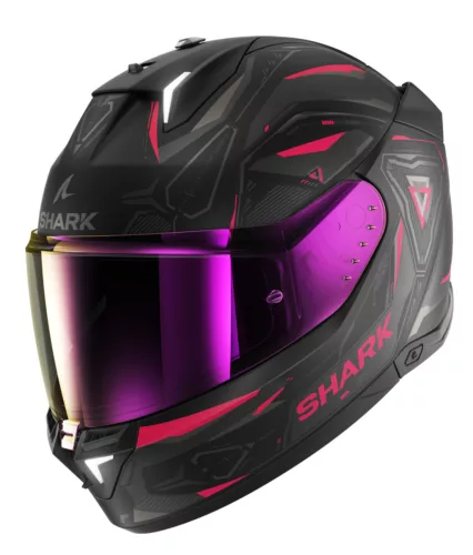 Shark Skwal I3 Linik Matt Black/Pink zárt bukósisak beépített féklámpával