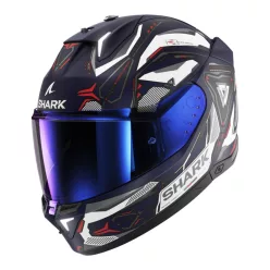  Shark Skwal I3 Linik Matt Blue/White/Red zárt bukósisak beépített féklámpával