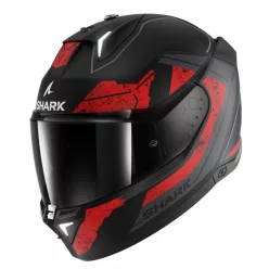   Shark Skwal I3 Rhad Matt Black/Red zárt bukósisak beépített féklámpával