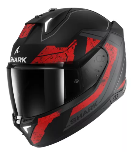 Shark Skwal I3 Rhad Matt Black/Red zárt bukósisak beépített féklámpával