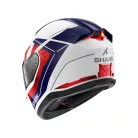 Shark Skwal I3 Rhad White/Red/Blue zárt bukósisak beépített féklámpával