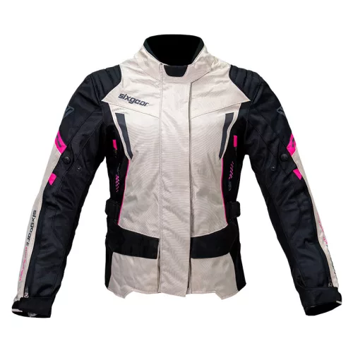 Sixgear Mia női textildzseki Szürke/Fekete/Pink